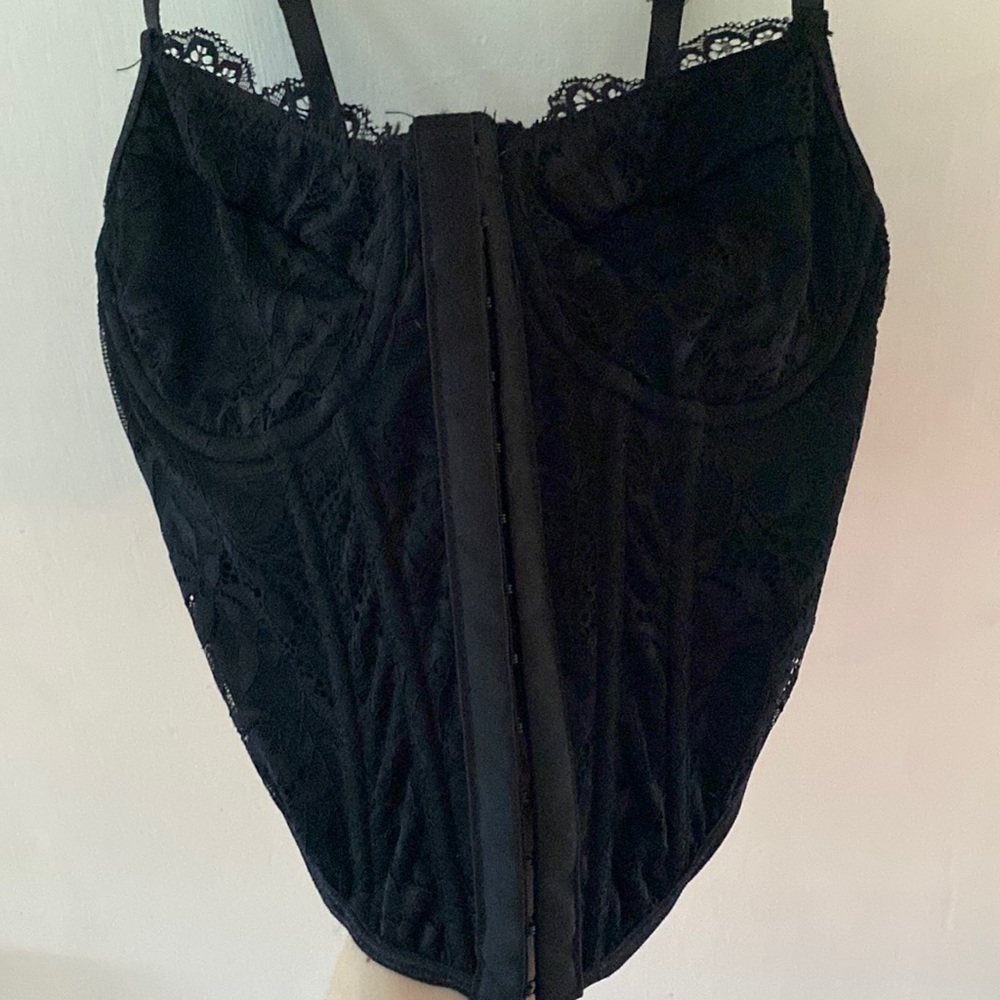 Cute black lace corset top